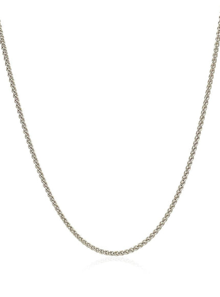 18k White Gold Round Wheat Chain 1.4mm - Ellie Belle