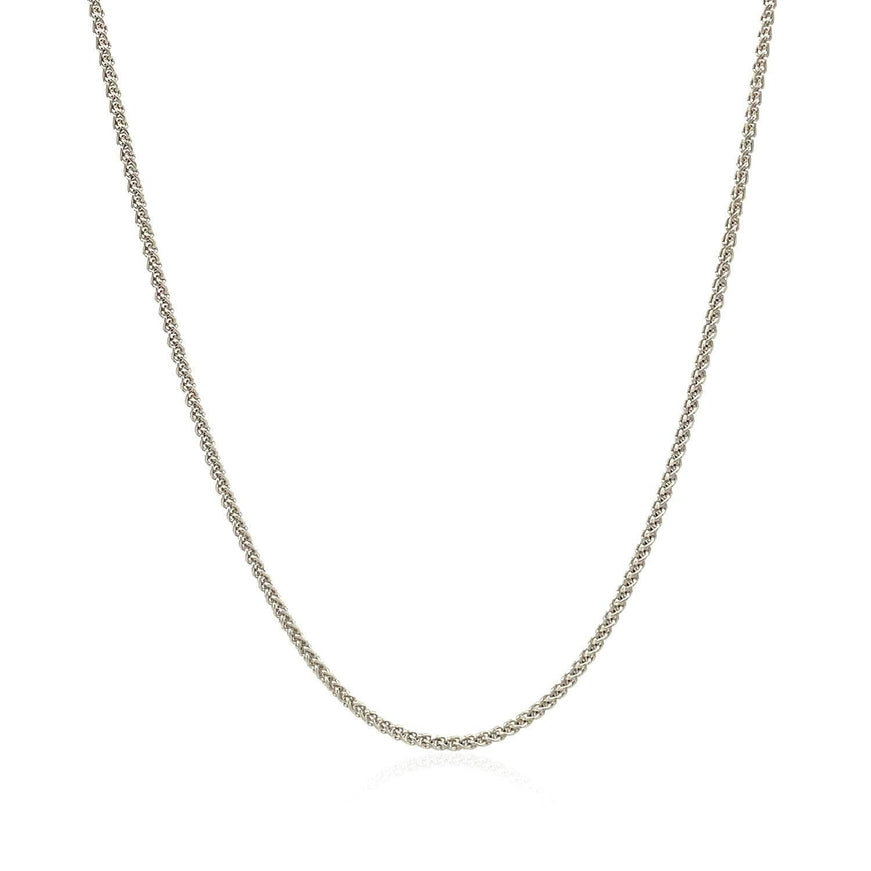 18k White Gold Round Wheat Chain 1.4mm - Ellie Belle