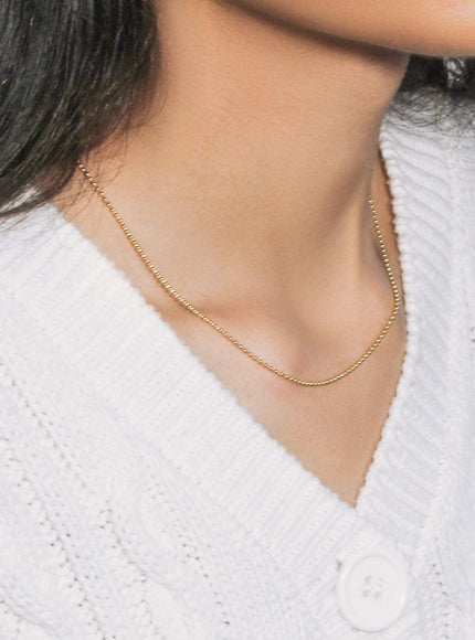 18k Yellow Gold Bead Chain 1.5mm - Ellie Belle