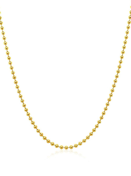 18k Yellow Gold Bead Chain 1.5mm - Ellie Belle