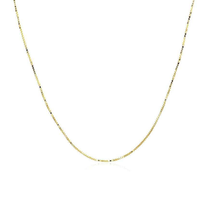 18k Yellow Gold Box Chain 0.6mm - Ellie Belle