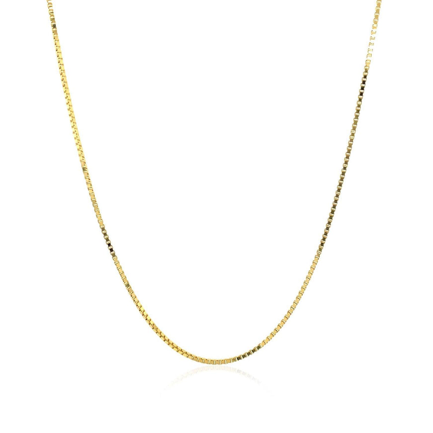 18k Yellow Gold Box Chain 0.8mm - Ellie Belle