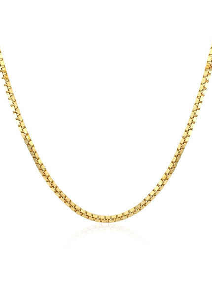 18k Yellow Gold Classic Box Chain 1.4mm - Ellie Belle