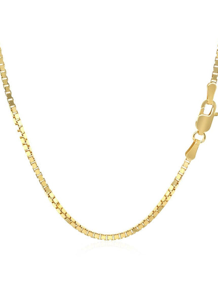 18k Yellow Gold Classic Box Chain 1.4mm - Ellie Belle