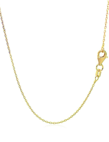 18k Yellow Gold Diamond Cut Cable Link Chain 0.8mm - Ellie Belle