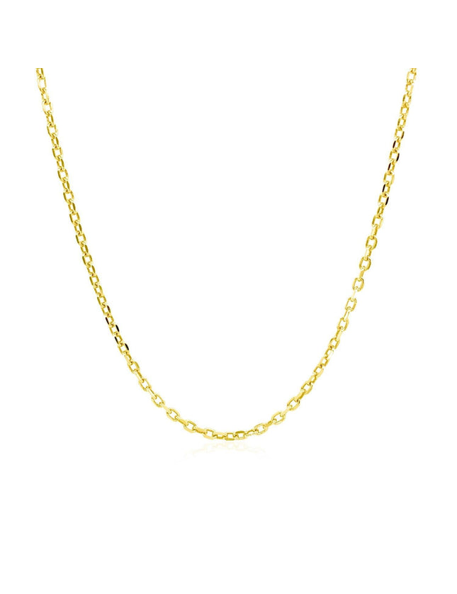18k Yellow Gold Diamond Cut Cable Link Chain 1.5mm - Ellie Belle