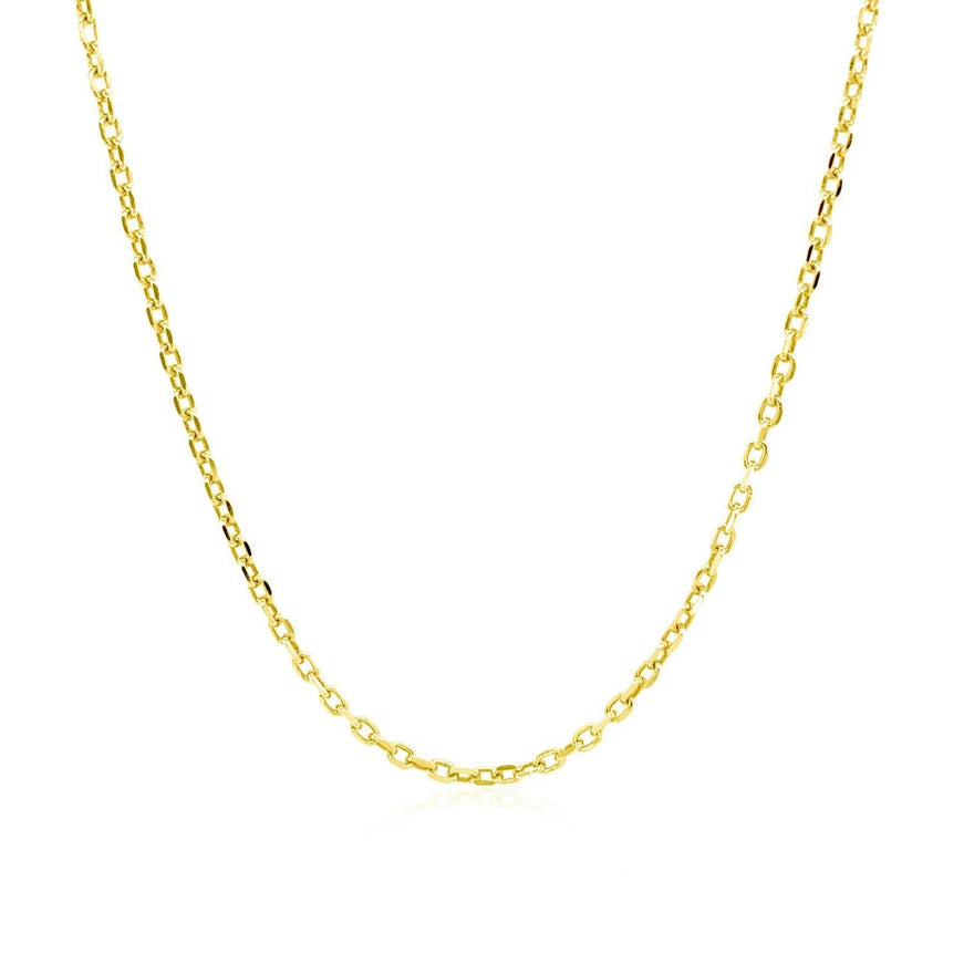 18k Yellow Gold Diamond Cut Cable Link Chain 1.5mm - Ellie Belle