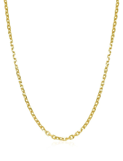 18k Yellow Gold Diamond Cut Cable Link Chain 1.9mm - Ellie Belle