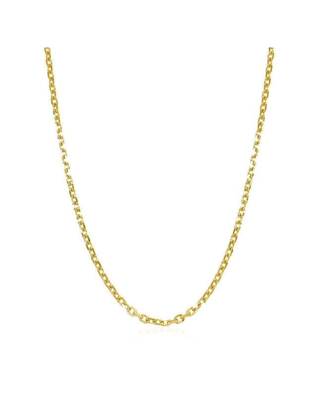 18k Yellow Gold Diamond Cut Cable Link Chain 1.9mm - Ellie Belle