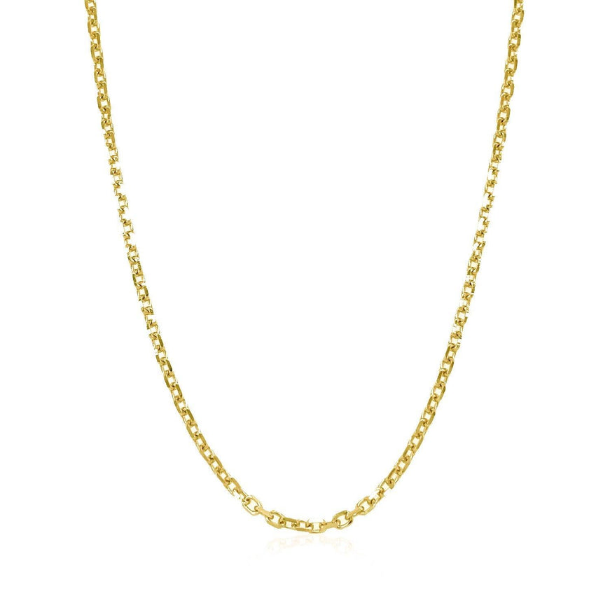 18k Yellow Gold Diamond Cut Cable Link Chain 1.9mm - Ellie Belle