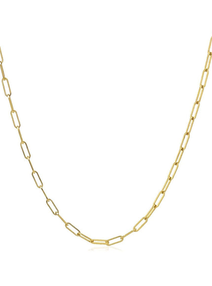 18K Yellow Gold Fine Paperclip Chain (1.5mm) - Ellie Belle