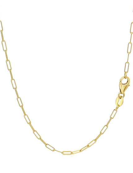 18K Yellow Gold Fine Paperclip Chain (1.5mm) - Ellie Belle