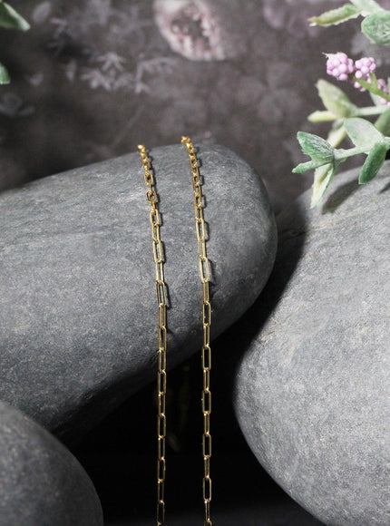 18K Yellow Gold Fine Paperclip Chain (1.5mm) - Ellie Belle