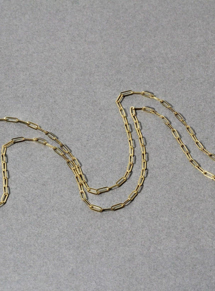 18K Yellow Gold Fine Paperclip Chain (1.5mm) - Ellie Belle