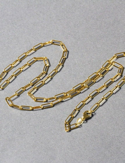 18K Yellow Gold Paperclip Chain (2.5mm) - Ellie Belle