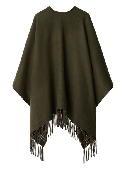 Burberry Reversible Wool Cape In Green Wool