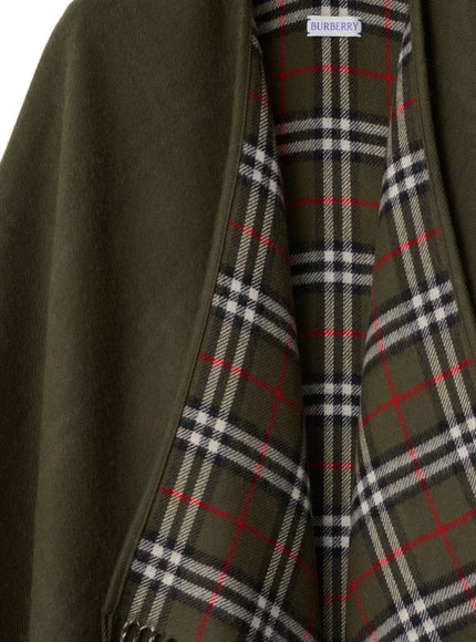 Burberry Reversible Wool Cape In Green Wool