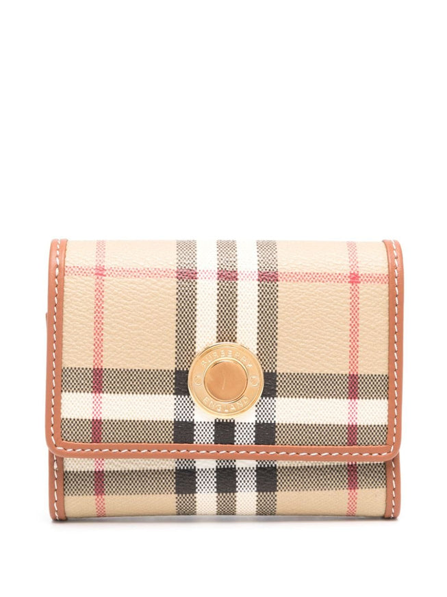 Burberry Lancaster Vintage Check Wallet In Beige