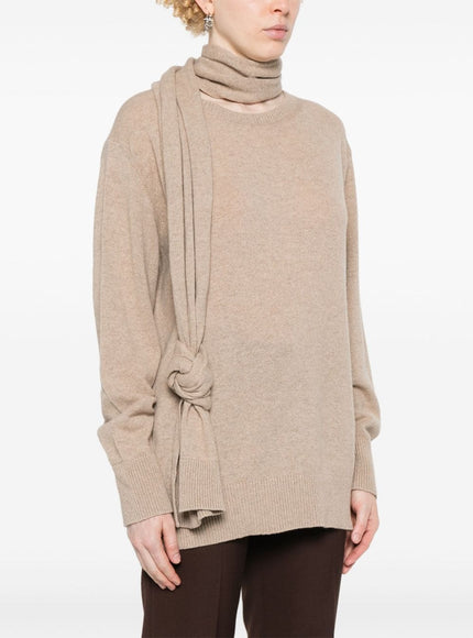 Stella McCartney Cashmere-wool Scarf Sweater In Beige