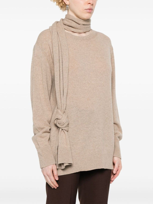 Stella McCartney Cashmere-wool Scarf Sweater In Beige