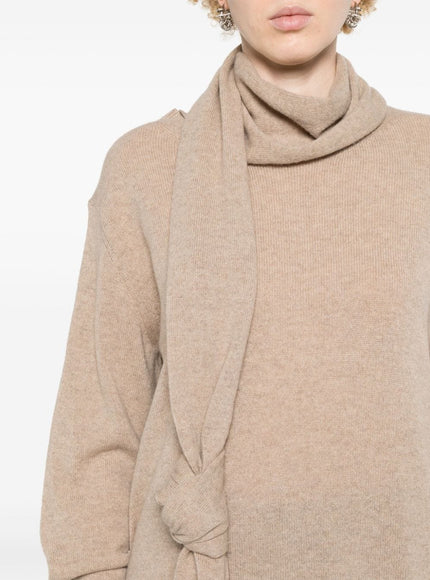 Stella McCartney Cashmere-wool Scarf Sweater In Beige