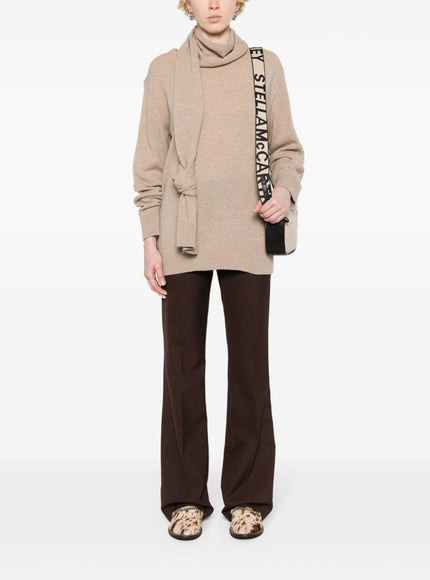 Stella McCartney Cashmere-wool Scarf Sweater In Beige