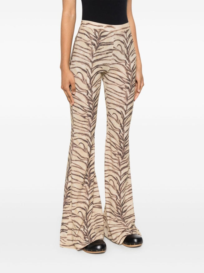 Stella McCartney Tiger Print High-Rise Flared Pants