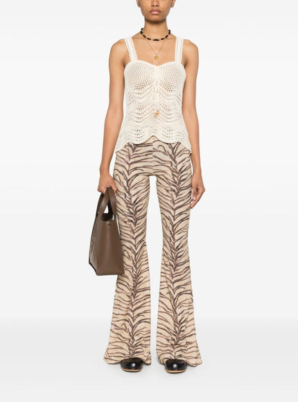 Stella McCartney Tiger Print High-Rise Flared Pants