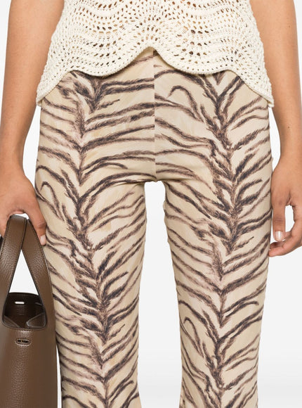 Stella McCartney Tiger Print High-Rise Flared Pants