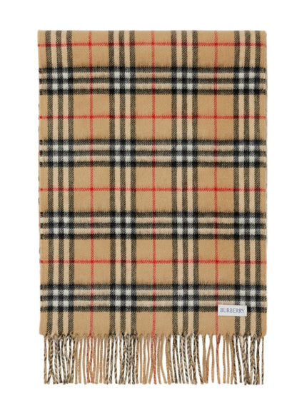 Burberry Reversible Check Cashmere Scarf In Beige