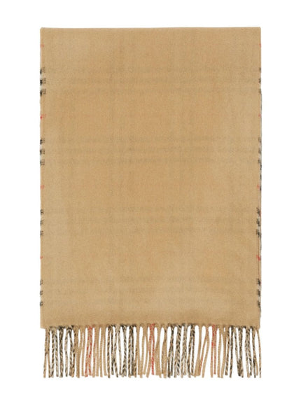 Burberry Reversible Check Cashmere Scarf In Beige