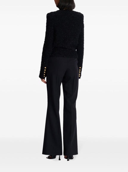 Balmain Monogram Maze Tweed Jacket In Black