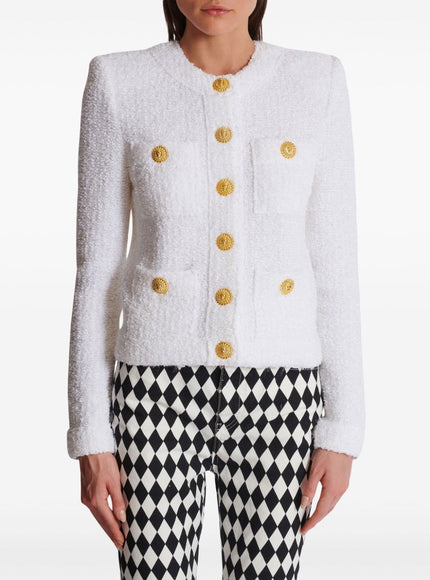 Balmain Miami Tweed Jacket In White