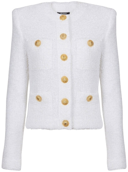 Balmain Miami Tweed Jacket In White