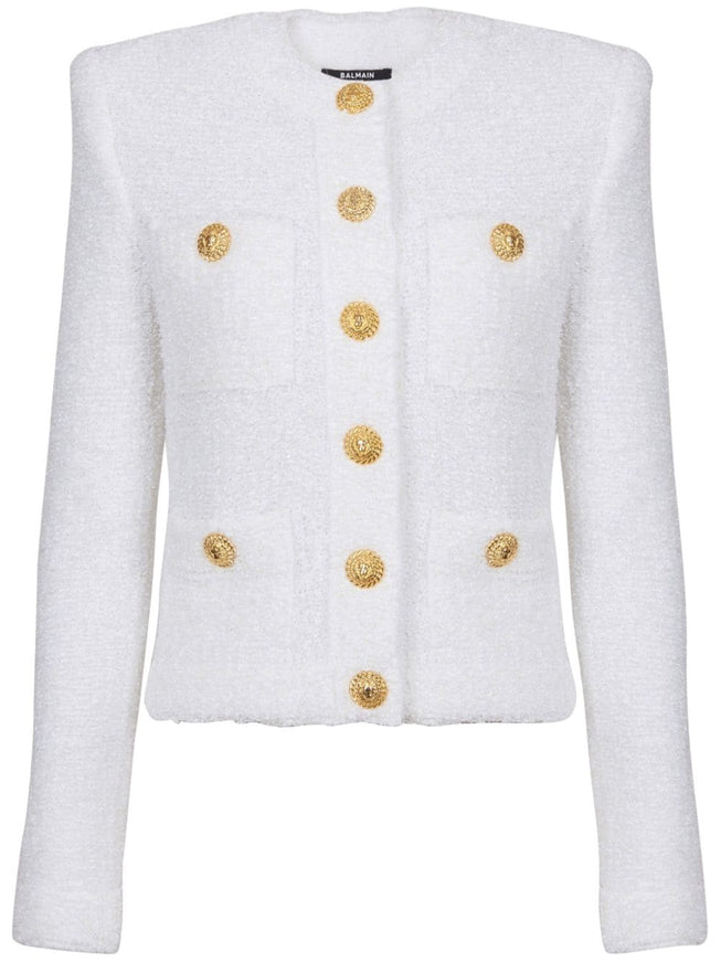 Balmain Miami Tweed Jacket In White