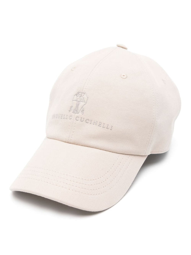 Brunello Cucinelli Cotton Gabardine Logo Baseball Hat