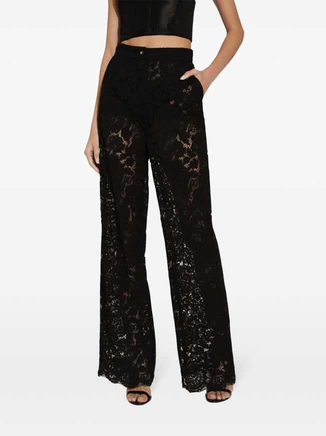 Dolce & Gabbana Corded Lace Wide Leg Pants