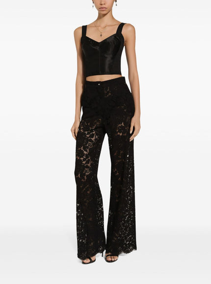 Dolce & Gabbana Corded Lace Wide Leg Pants