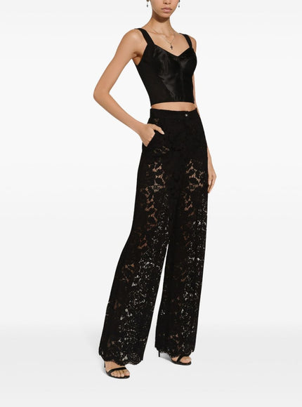 Dolce & Gabbana Corded Lace Wide Leg Pants