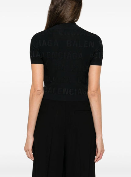 Balenciaga Black All Over Logo Sweater