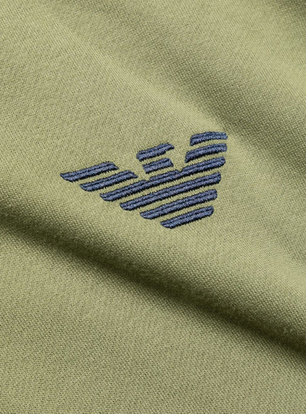 Emporio Armani Logo-embroidered Hoodie in Cotton Jersey