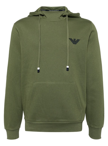 Emporio Armani Logo-embroidered Hoodie in Cotton Jersey