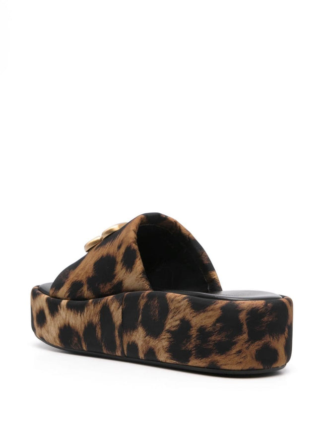 Balenciaga Rise BB Leopard Flatform Sandals