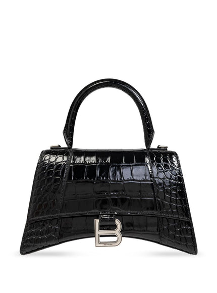 Balenciaga Hourglass Small Top Handle Bag In Black