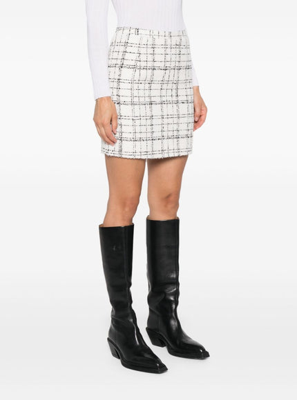 Iro Zuriel Check Tweed Cotton Blend Skirt