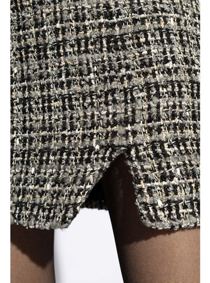 Iro Tweed Bryan Side Slit Skirt In Gray