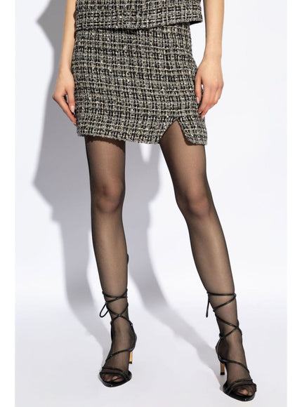 Iro Tweed Bryan Side Slit Skirt In Gray