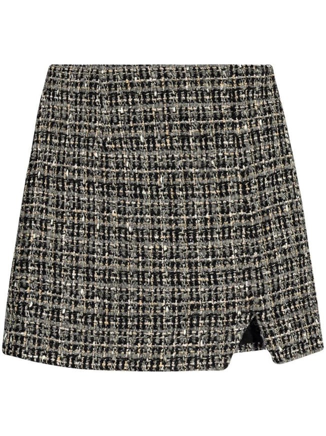 Iro Tweed Bryan Side Slit Skirt In Gray