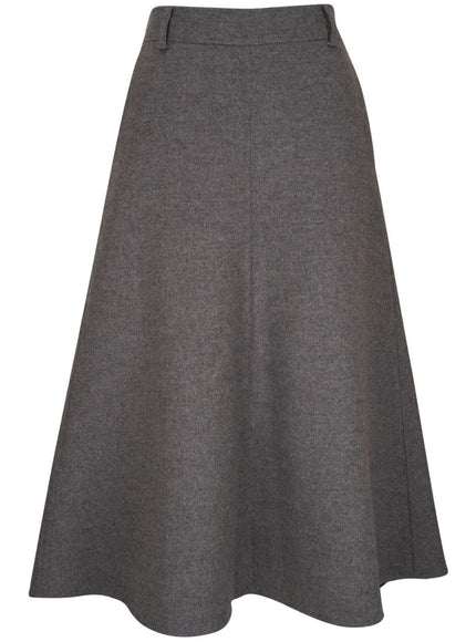 Brunello Cucinelli Virgin Wool Double Cloth Flute Skirt