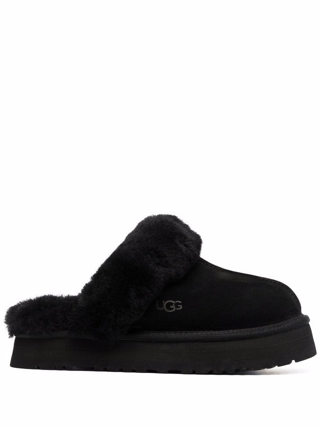 Ugg Disquette Shearling-Trimmed Suede Slippers